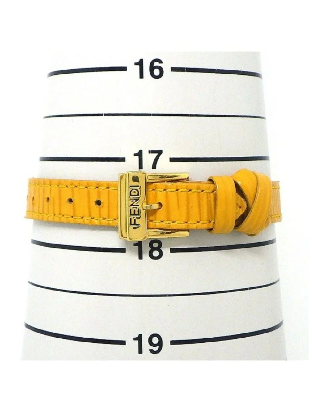 Fendi Watch Chameleon Change Oval Silver Guilloche Dial Yellow Calf Leather